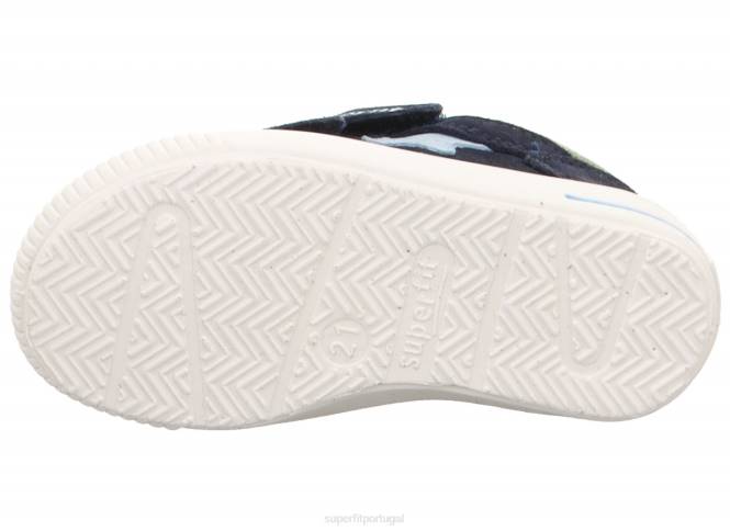 Superfit azul/verde claro bebês moppy - tênis cano baixo com velcro JFFX352