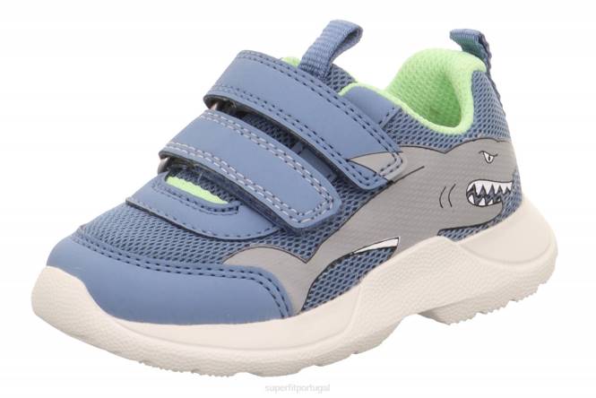 Superfit azul/verde claro bebês rush - tênis cano baixo com velcro JFFX240