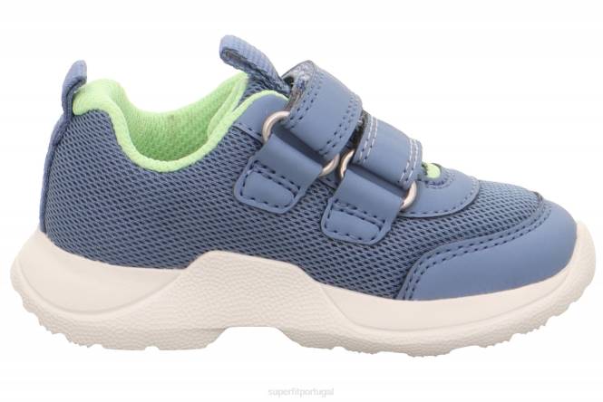 Superfit azul/verde claro bebês rush - tênis cano baixo com velcro JFFX240