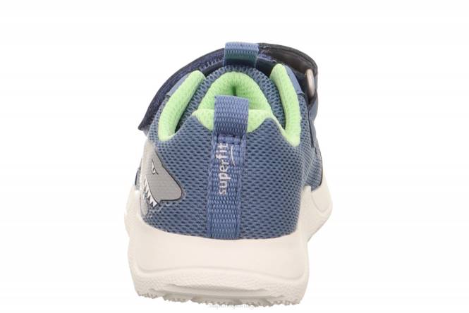 Superfit azul/verde claro bebês rush - tênis cano baixo com velcro JFFX240