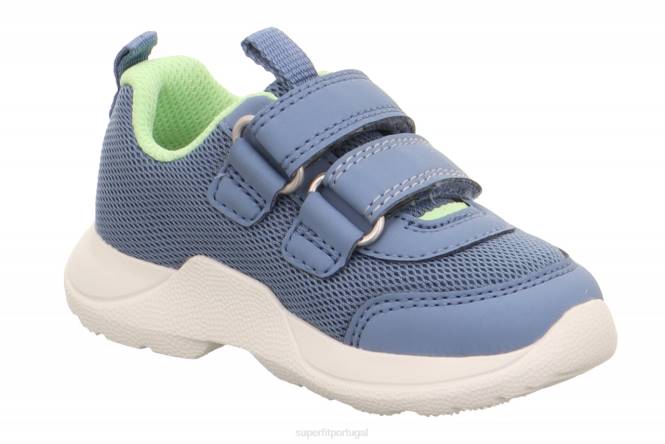 Superfit azul/verde claro bebês rush - tênis cano baixo com velcro JFFX240