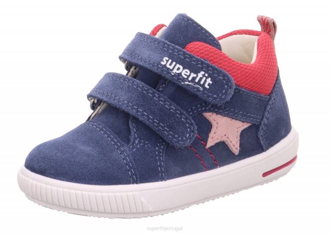 Superfit azul vermelho bebês moppy - tênis cano baixo com velcro JFFX309