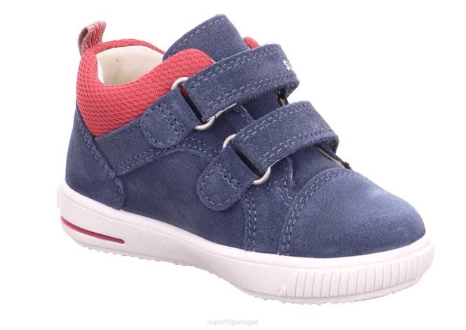 Superfit azul vermelho bebês moppy - tênis cano baixo com velcro JFFX309