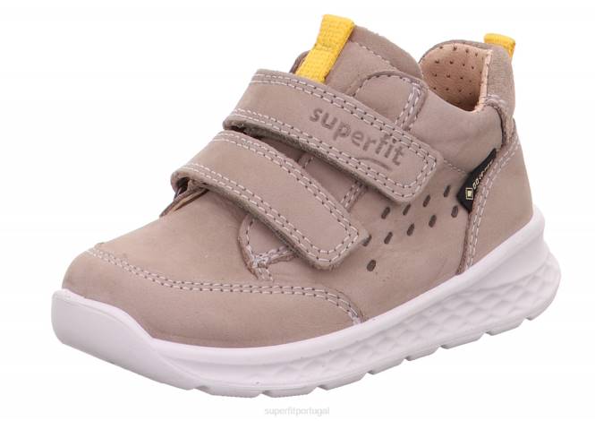 Superfit bege/amarelo bebês brisa - tênis cano baixo com velcro JFFX291