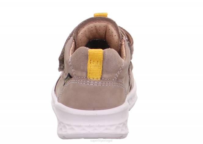 Superfit bege/amarelo bebês brisa - tênis cano baixo com velcro JFFX291
