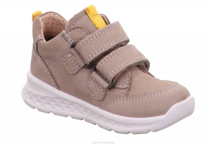Superfit bege/amarelo bebês brisa - tênis cano baixo com velcro JFFX291
