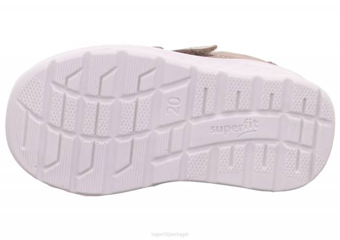 Superfit bege/amarelo bebês brisa - tênis cano baixo com velcro JFFX291