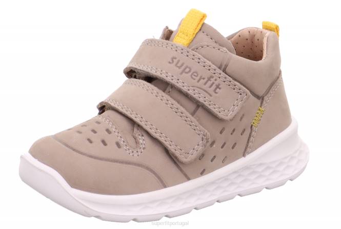 Superfit bege/amarelo bebês brisa - tênis cano baixo com velcro JFFX303
