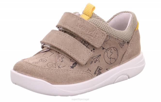 Superfit bege/amarelo bebês lillo - tênis baixo com velcro JFFX313