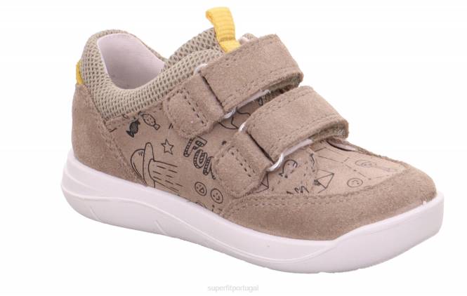 Superfit bege/amarelo bebês lillo - tênis baixo com velcro JFFX313