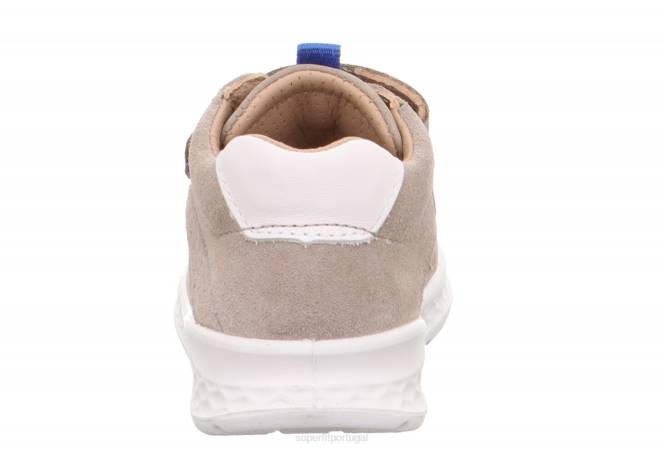 Superfit bege/azul bebês brisa - tênis cano baixo com velcro JFFX260