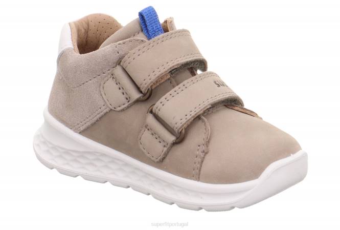 Superfit bege/azul bebês brisa - tênis cano baixo com velcro JFFX260