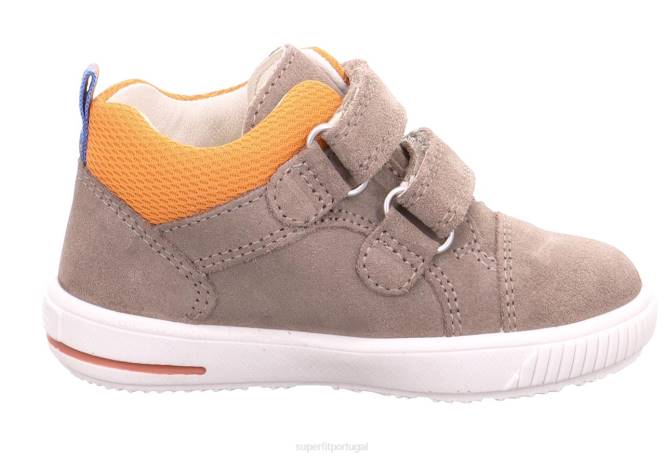 Superfit bege/laranja bebês moppy - tênis cano baixo com velcro JFFX294