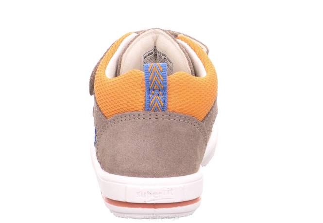 Superfit bege/laranja bebês moppy - tênis cano baixo com velcro JFFX294