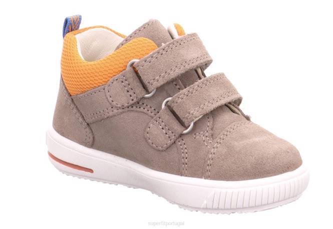 Superfit bege/laranja bebês moppy - tênis cano baixo com velcro JFFX294