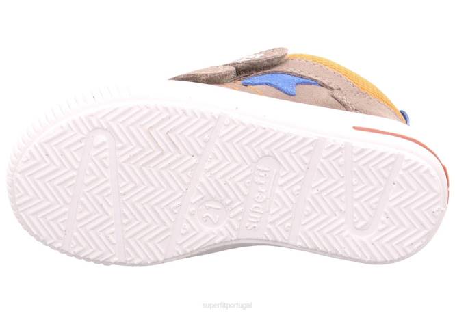 Superfit bege/laranja bebês moppy - tênis cano baixo com velcro JFFX294