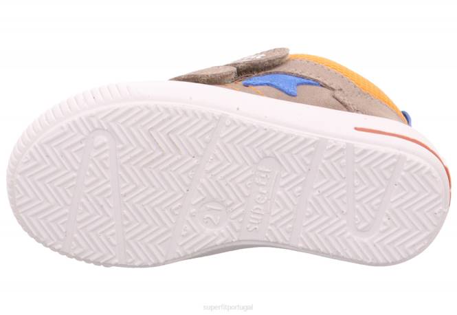 Superfit bege/laranja bebês moppy - tênis cano baixo com velcro JFFX294