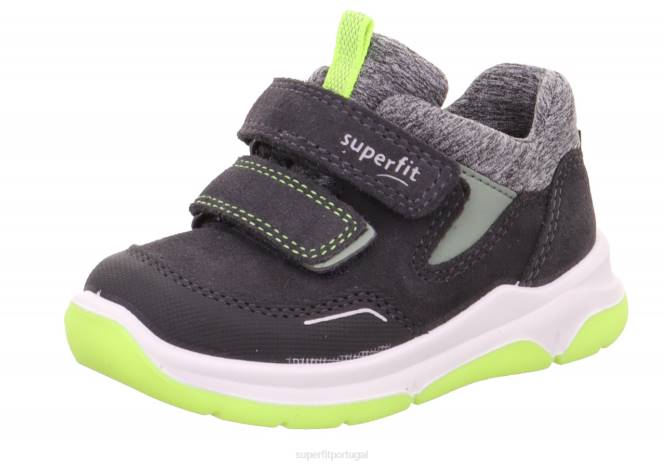 Superfit cinza/amarelo bebês cooper - tênis cano baixo com velcro JFFX286