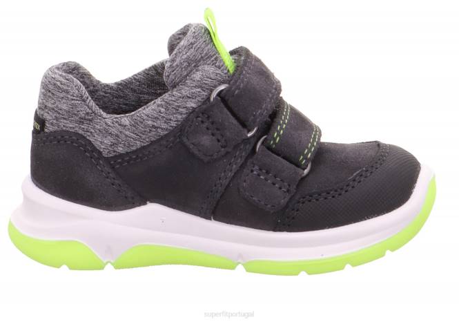 Superfit cinza/amarelo bebês cooper - tênis cano baixo com velcro JFFX286