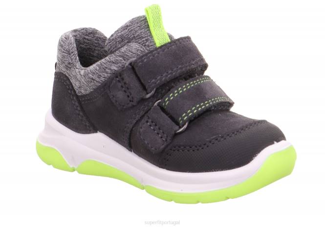 Superfit cinza/amarelo bebês cooper - tênis cano baixo com velcro JFFX286