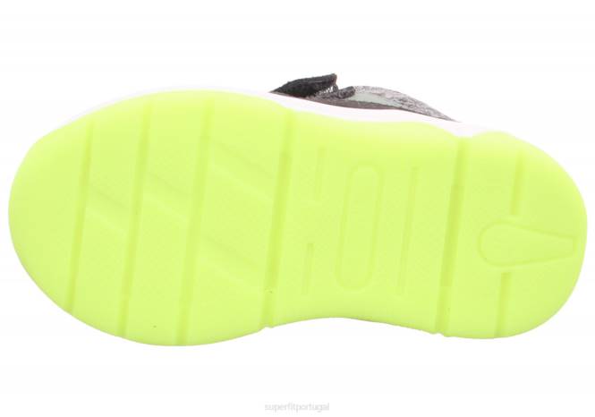 Superfit cinza/amarelo bebês cooper - tênis cano baixo com velcro JFFX286