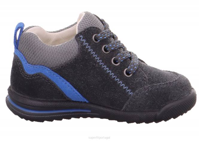 Superfit cinza/azul claro bebês avrile mini - tênis baixo com cadarço JFFX404
