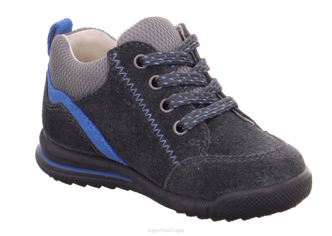 Superfit cinza/azul claro bebês avrile mini - tênis baixo com cadarço JFFX404