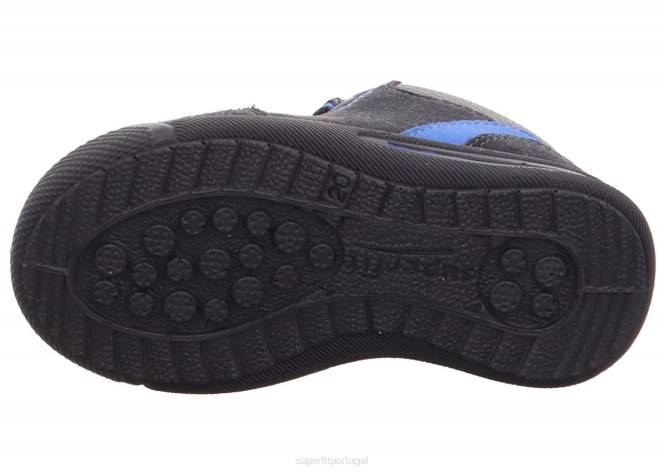 Superfit cinza/azul claro bebês avrile mini - tênis baixo com cadarço JFFX404