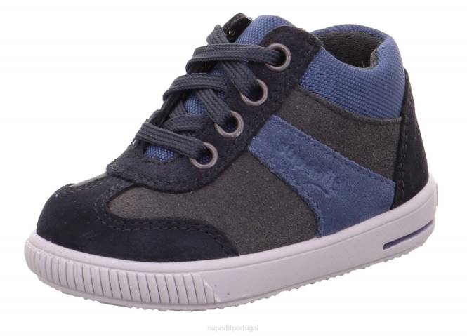 Superfit cinza azulado bebês moppy - tênis baixo com cadarço JFFX395