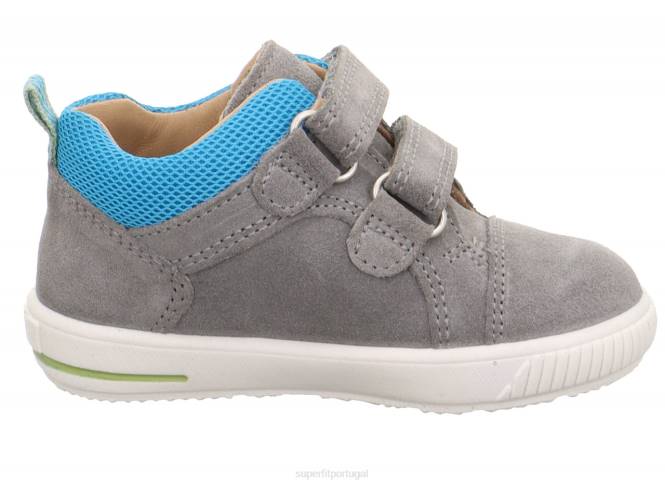 Superfit cinza claro/azul bebês moppy - tênis cano baixo com velcro JFFX236