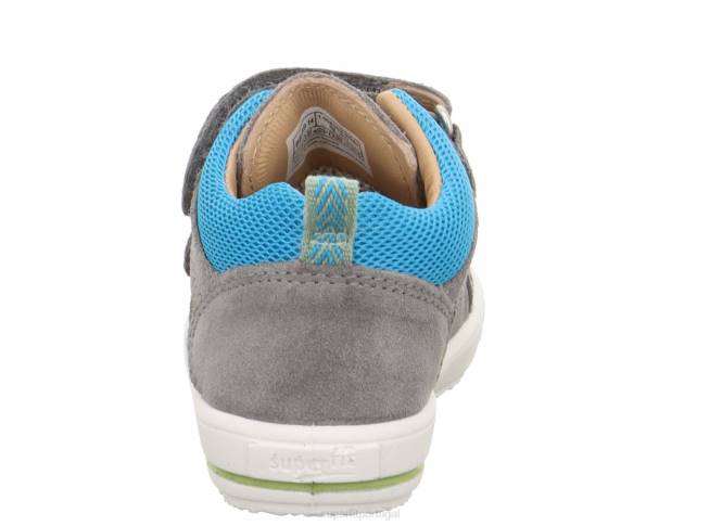 Superfit cinza claro/azul bebês moppy - tênis cano baixo com velcro JFFX236