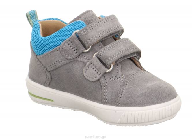 Superfit cinza claro/azul bebês moppy - tênis cano baixo com velcro JFFX236
