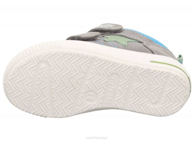 Superfit cinza claro/azul bebês moppy - tênis cano baixo com velcro JFFX236
