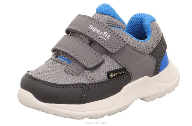Superfit cinza claro/azul bebês rush - tênis cano baixo com velcro JFFX333