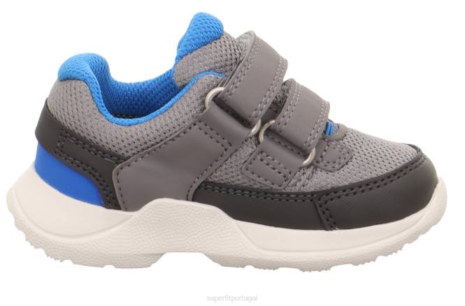 Superfit cinza claro/azul bebês rush - tênis cano baixo com velcro JFFX333