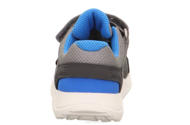 Superfit cinza claro/azul bebês rush - tênis cano baixo com velcro JFFX333