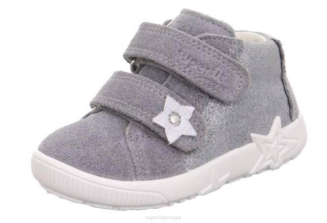 Superfit cinza claro bebês starlight - tênis cano baixo com velcro JFFX271