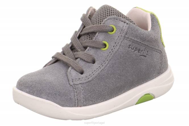 Superfit cinza claro/verde bebês lillo - tênis baixo com cadarço JFFX350