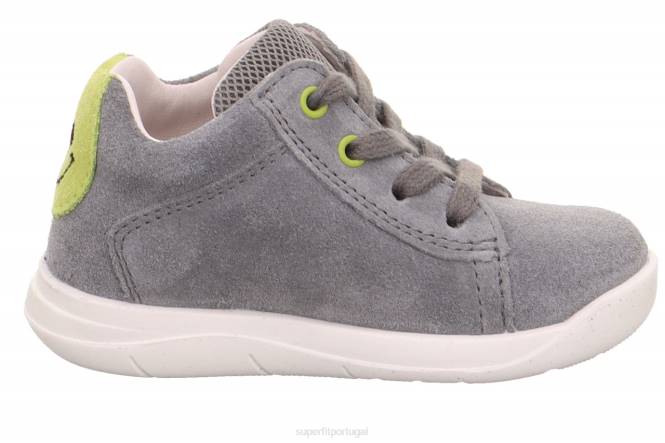 Superfit cinza claro/verde bebês lillo - tênis baixo com cadarço JFFX350