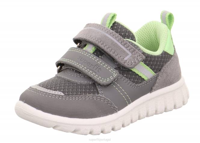 Superfit cinza claro/verde claro bebês sport7 mini - tênis baixo com fecho de velcro JFFX361