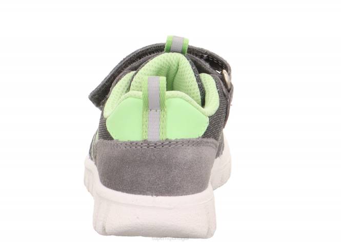 Superfit cinza claro/verde claro bebês sport7 mini - tênis baixo com fecho de velcro JFFX361