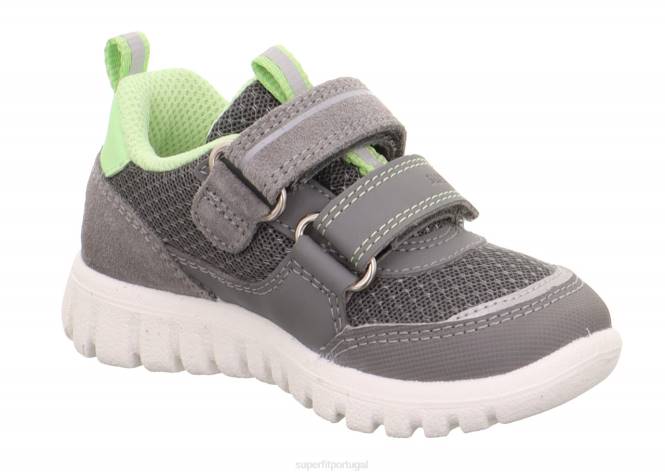 Superfit cinza claro/verde claro bebês sport7 mini - tênis baixo com fecho de velcro JFFX361