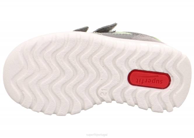 Superfit cinza claro/verde claro bebês sport7 mini - tênis baixo com fecho de velcro JFFX361