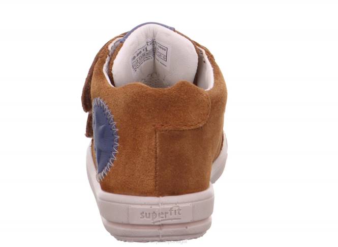 Superfit marrom/azul bebês moppy - tênis cano baixo com velcro JFFX376