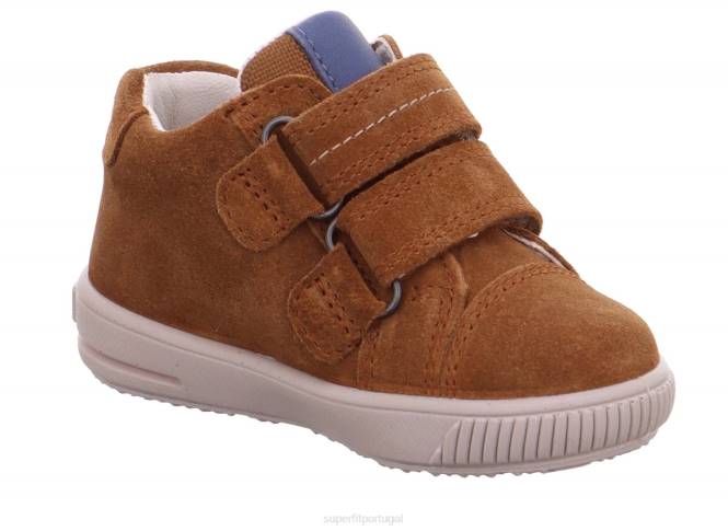 Superfit marrom/azul bebês moppy - tênis cano baixo com velcro JFFX376