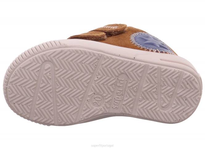 Superfit marrom/azul bebês moppy - tênis cano baixo com velcro JFFX376