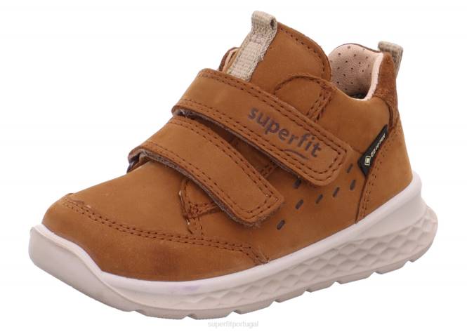 Superfit marrom/bege bebês brisa - tênis cano baixo com velcro JFFX325
