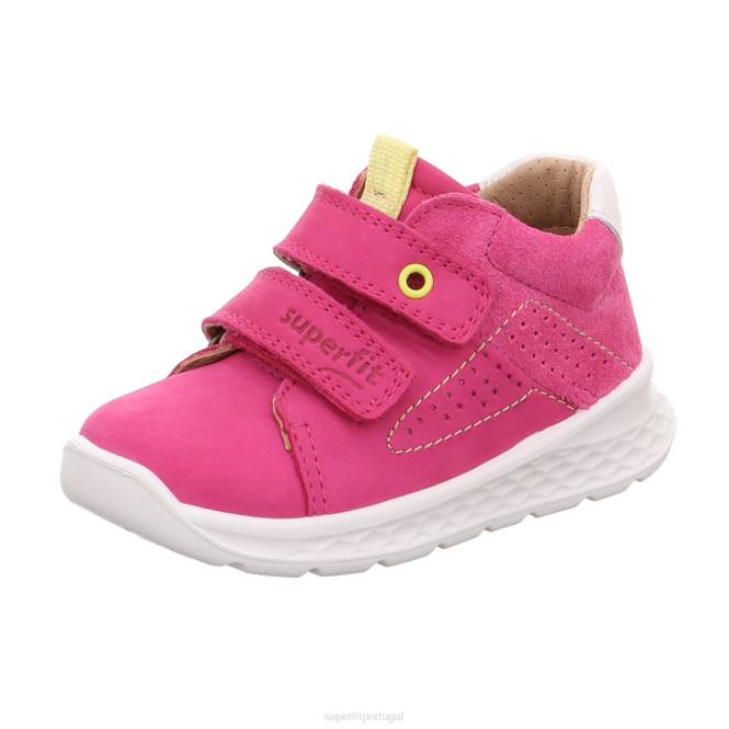 Superfit rosa/amarelo bebês brisa - tênis cano baixo com velcro JFFX328