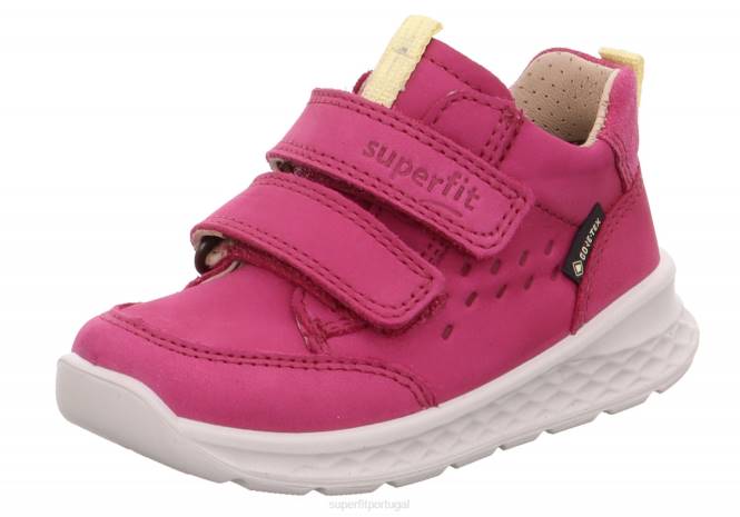 Superfit rosa/amarelo bebês brisa - tênis cano baixo com velcro JFFX363