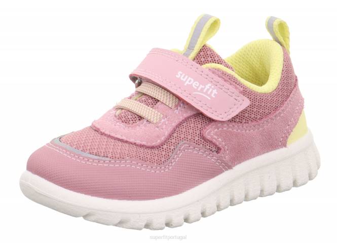 Superfit rosa/amarelo bebês sport7 mini - tênis baixo com fecho de velcro JFFX290